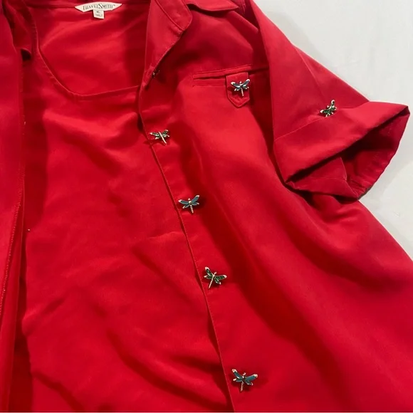 Travel Smith Button Down Cardigan Shirt Women’s Large X-Large Tank Short Sleeve - Picture 5 of 16